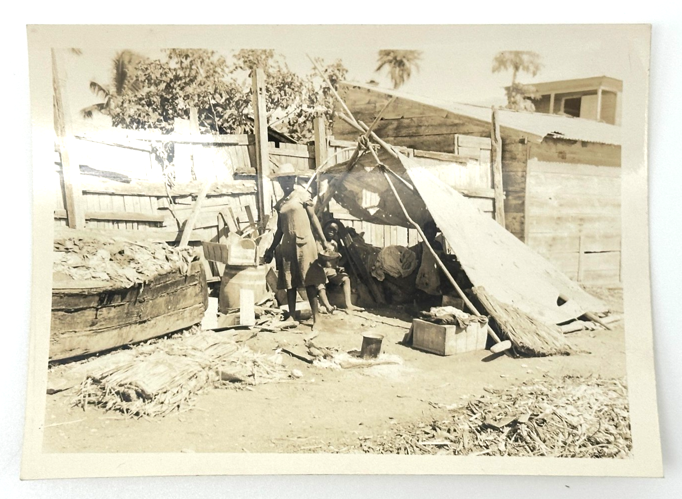 1939 Haiti Real Photo – Native Tent Life in Gonaives | Ethnographic Street Scene