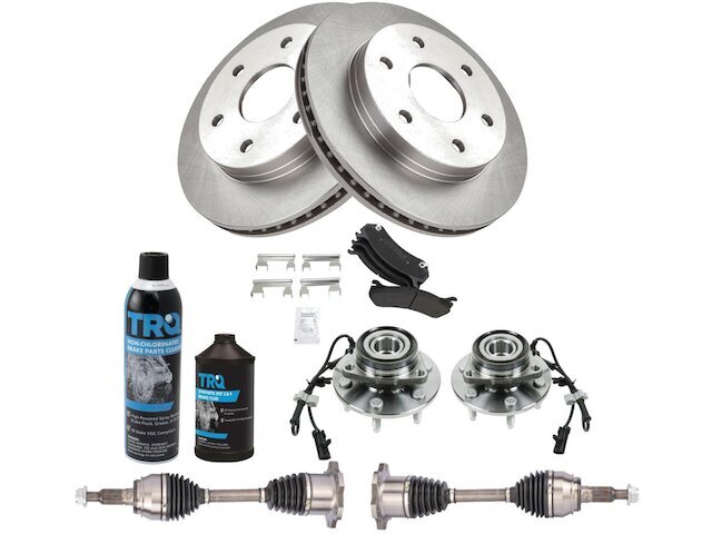 Front TRQ Brake Pad Rotor Axle Wheel Hub Kit fits GMC Yukon 2001-2006 34GSCX