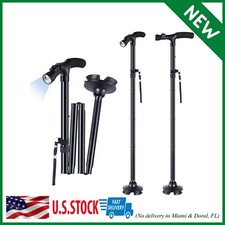 2PACK Led Walking Stick Ohuhu All Terrain Pivoting Base Folding Cane Travel