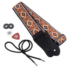 KLIQ Vintage Woven Guitar Strap for Acoustic and Electric Guitars Din 