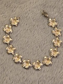 ESTATE 14KT SOLID YELLOW GOLD FLORAL FLOWER BRACELET 11.59 GRAMS 7 1/4"