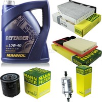 Mann Inspektionspaket 5L Mannol Defender 10W-40 FüR Vw Golf V 1.4 16V Caddy Iii