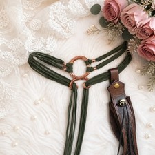 Vintage Style Adjustable Belt with Small Pocket for Women