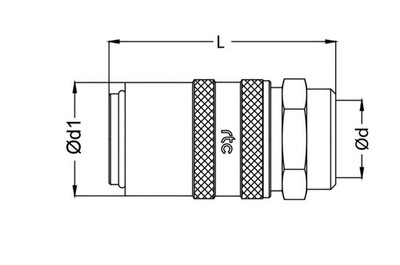 Hochtemperatur Schnellkupplung mit Ventil DN 9, 3/8'' IG, gerade, VE: 25 St, RTC 