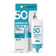 GARNIER Super UV Anti-Acne SPF50+ PA++++ Serum Sunscreen 30ml With Salicylic BHA
