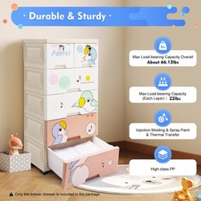 5 Layers Cabinet Storage 6 Drawer Dresser Shelf Home Bedroom Furniture