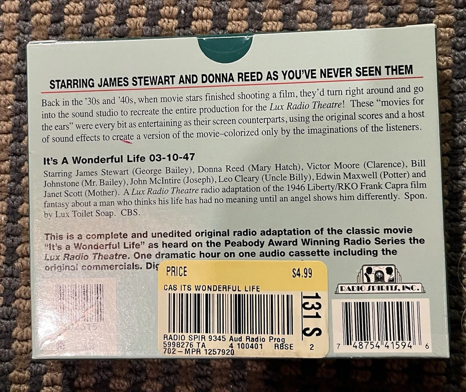 It’s A Wonderful Life• Audio Cassette•Factory Sealed•Original 1947 Radio Show - Image 2 of 2