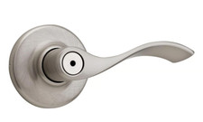 Kwikset Balboa Satin Nickel Privacy Handle Lock for Bedroom/Bath Microban