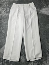 Talbots Pants Women Size 8 Wide Leg White Dress Pants Formal Polyester