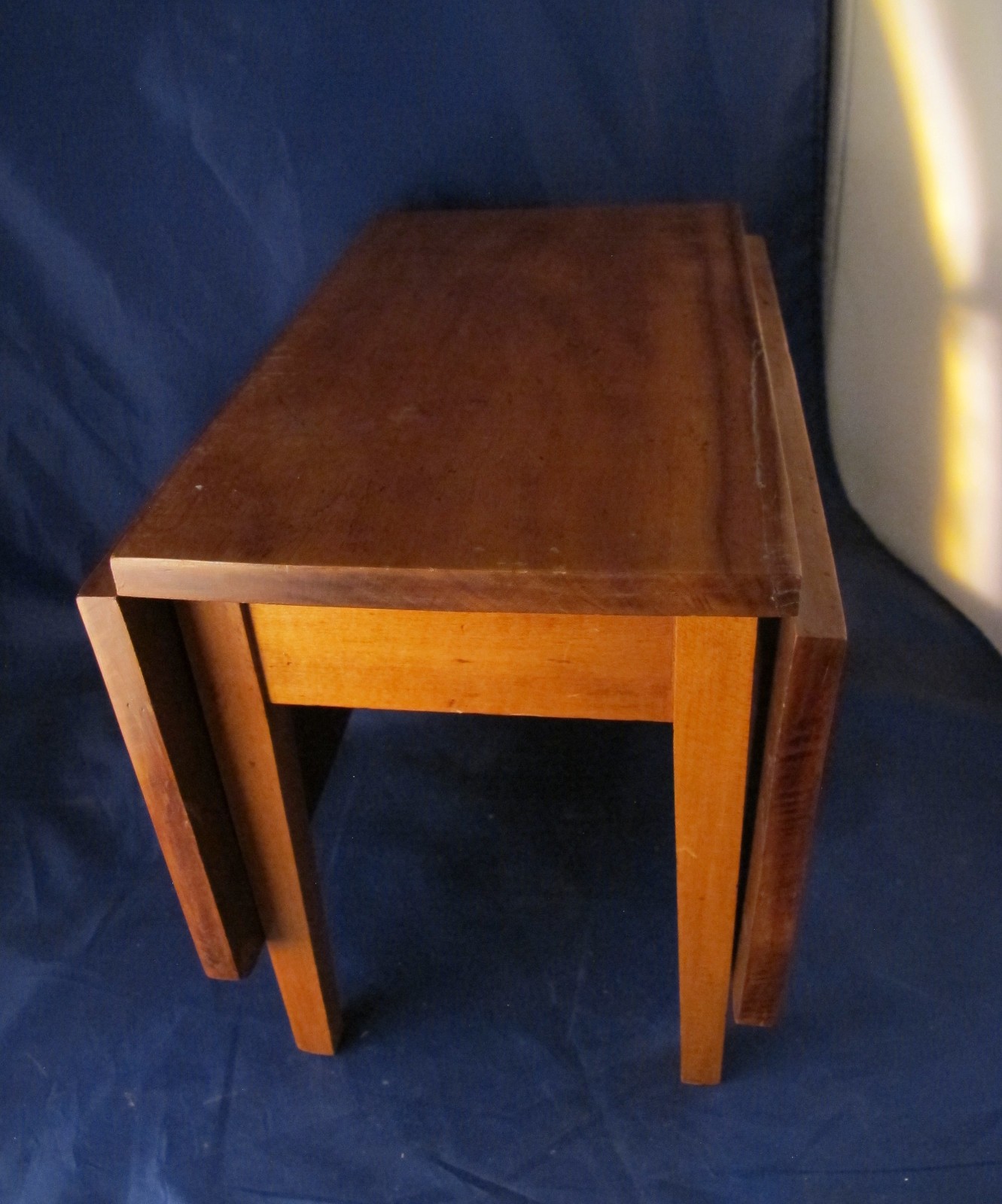 vintage wood salesman sample drop leaf table (folk art ?)