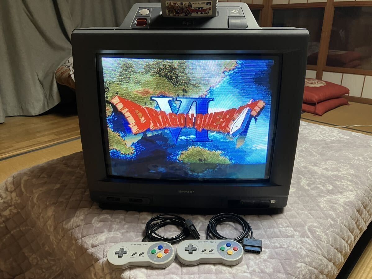 SHARPスーパーファミコン内蔵テレビ　21G-SF1 コントローラー3個付き SHARP SF-1 Built-in Super Famicom Color TV 21G-SF1 *For