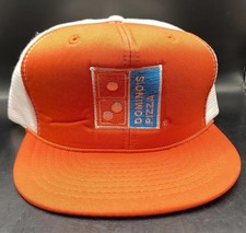 Vintage Dominos Pizza Logo Embroidered Logo Snapback Mesh Trucker Hat Cap Red
