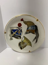 Vintage Ceramic Ashtray Plate Dish Warrior Helmets Made in Japan