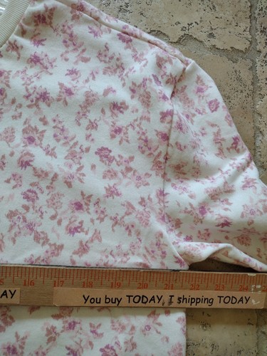 Lucky Brand Top Women' s Large White Pink Long Sleeve Sweatshirt Boho Cottage - Imagen 5 de 8