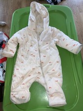 Wonder Nation Baby Zip-Up Snowsuit Winter Bunting Running Foxes Faux Fleece 3-6M
