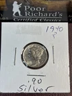 Stocking Stuffer! Classic Silver 1940 P Mercury Dime AU/BU BB261