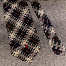 Vintage Polo Ralph Lauren Tie Pony Logo Multicolor Tartan Plaid Made in USA