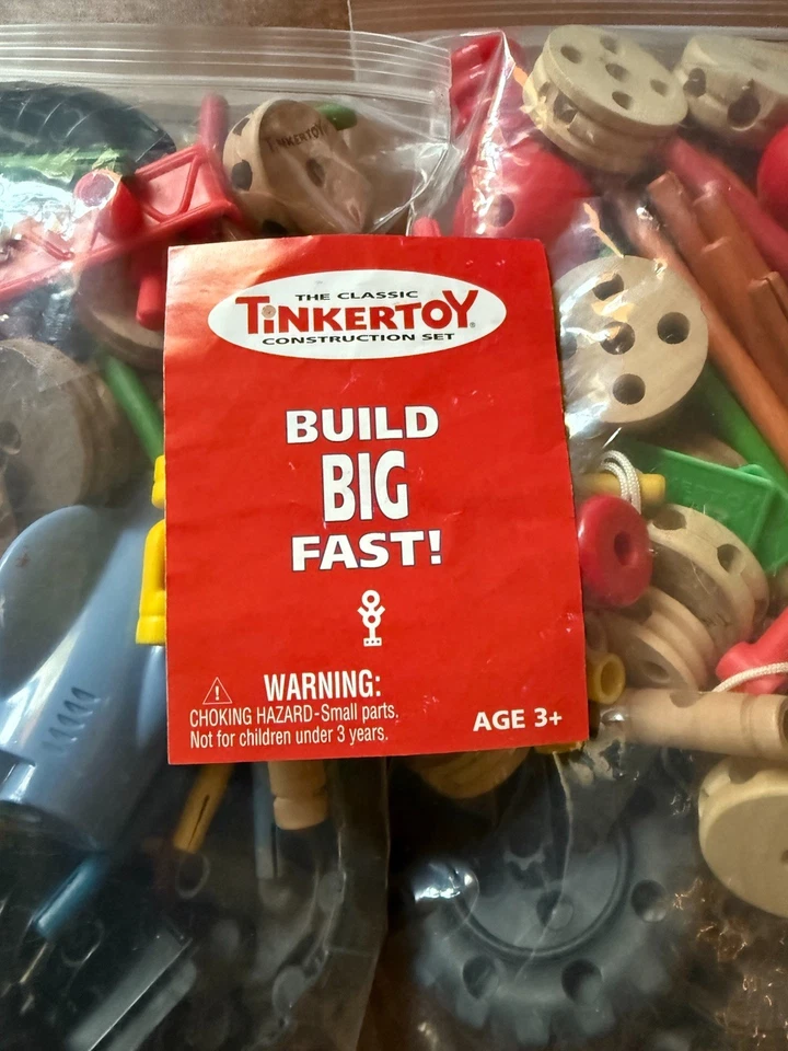 Tinkertoy Classic Construction Set 2003 Hasbro Mixed Lot 5.6 lbs Wood & Plastic - Image 2 of 4