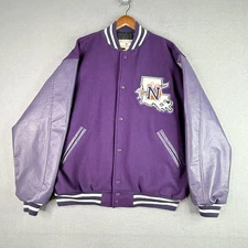 Vintage Northwestern Demons Baseball Jacket Mens XL Mavericks Varsity Snap