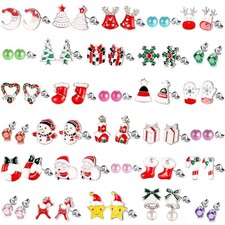 Christmas Pack:30-Pair Hypoallergenic Earring for Girls with Stainless Steel ...
