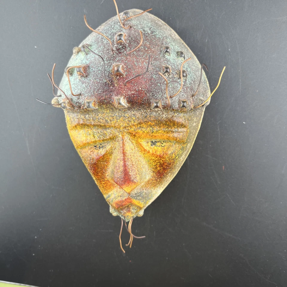 Máscara de vidrio artístico - Firmada por Diane Ferland - Cassandre hecha a mano Canadá - Colorida Foto 3 de 4