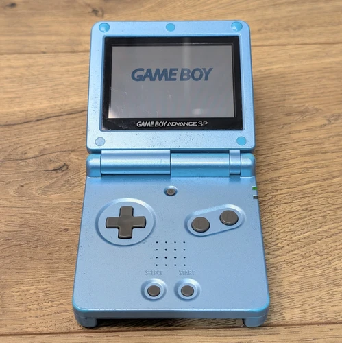 Nintendo Game Boy Advance SP AGS-001 Pearl Blue Handheld Game Console Tested