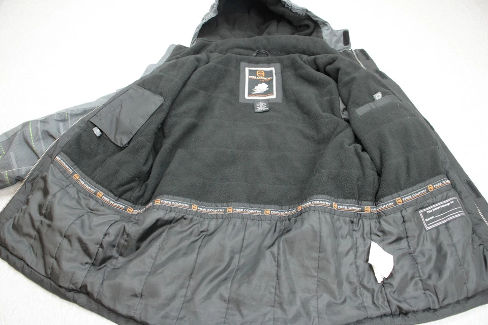 Free Country Jacket Boys L (14/16) Gray Hooded Sherpa Lined Full Zip - Image 3 of 4