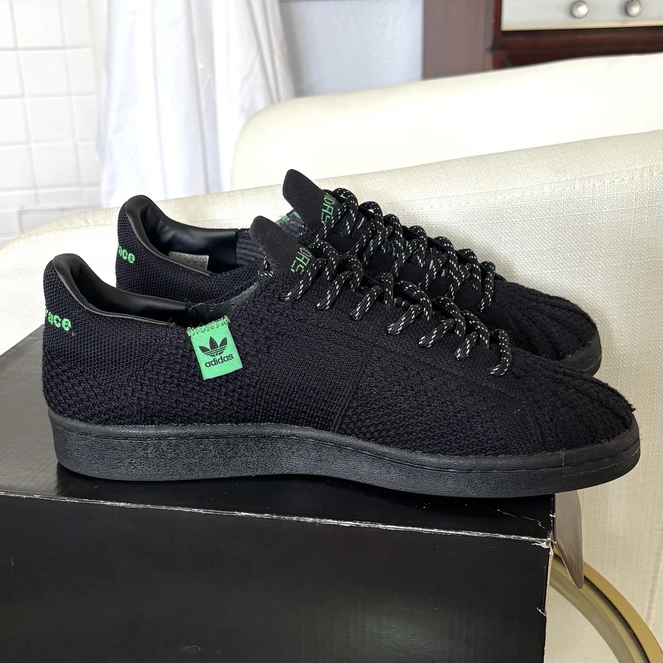 Adidas Pharrell Williams Superstar Prime Knit Black Green 9.5 Jellyfish LV - Image 4 of 4