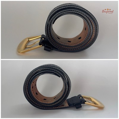 Authentic Louis Vuitton Black Ceinture Phoenix Gold Buckle  display picture 2