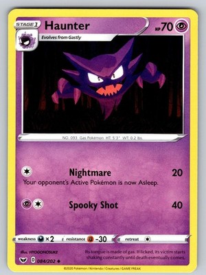 Haunter 084/202 Uncommon Sword & Shield Pokemon NM - LP