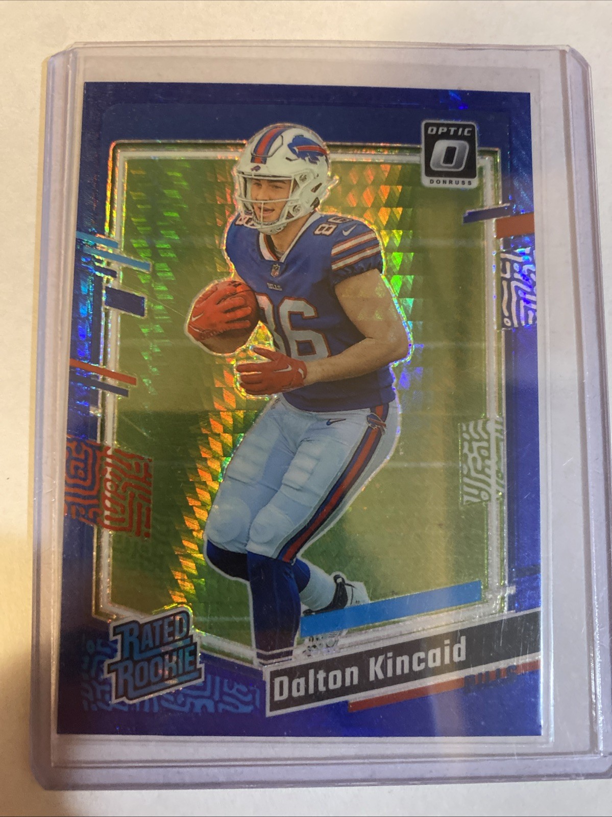 2023 Panini Donruss Optic - Rated Rookie Dalton Kincaid #211 Blue Hyper Prizm RC