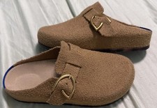 Rothys The Buckle Clog Soft Beige Boucle Womens Sz6 Nwob