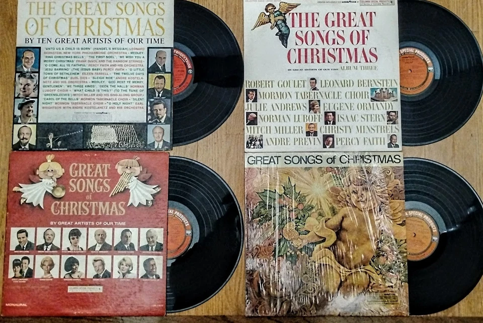 Goodyear Geat Songs of Christmas Vinyl LP Record Lot of 4 Pop Jazz Coniff Bing Foto 3 de 3