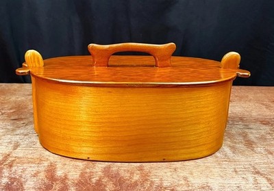 Vintage Handcrafted Norwegian Bentwood Tine Sewing Box