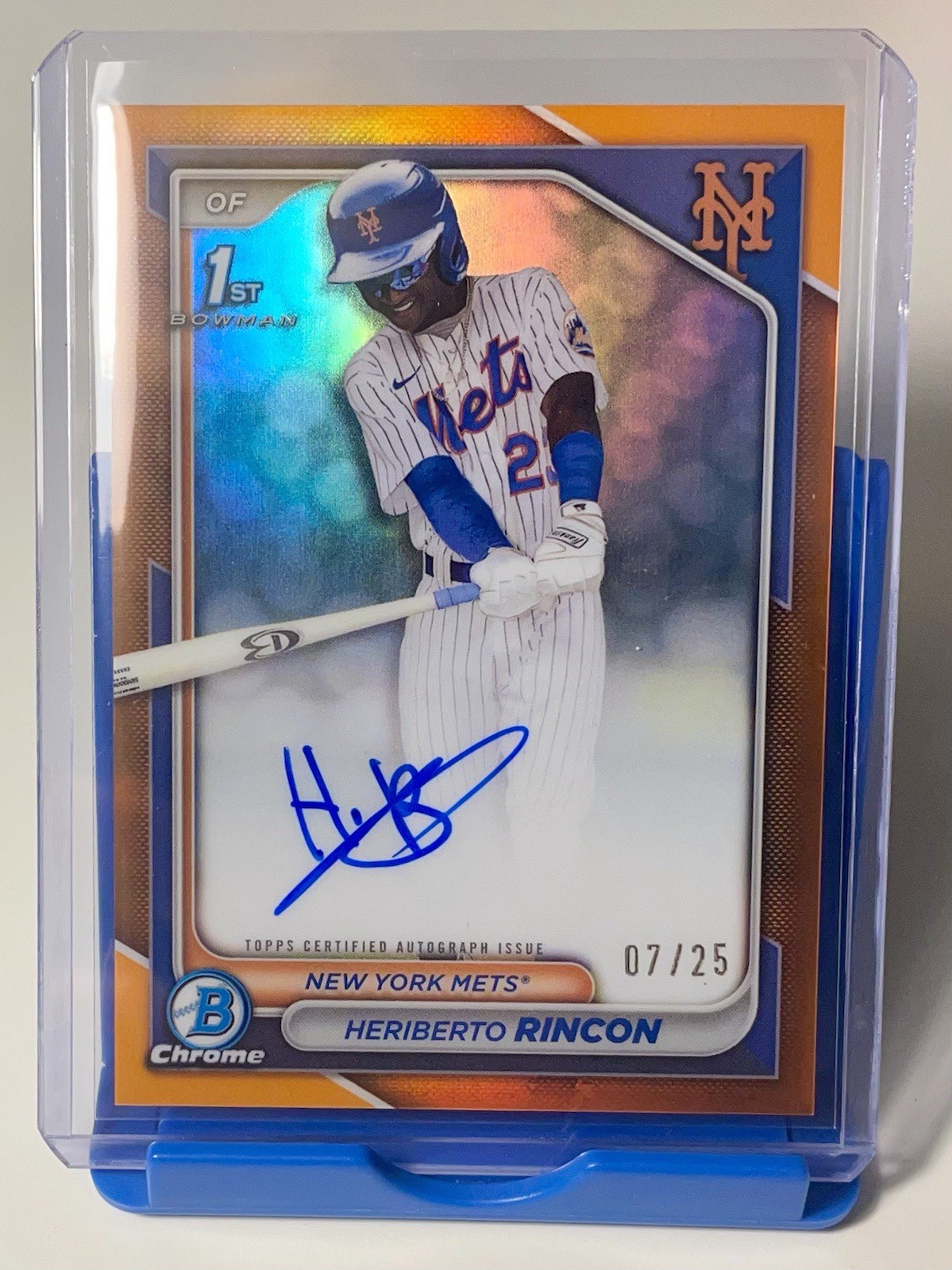 Heriberto Rincon 2024 1st Bowman Chrome Orange Refractor Auto /25 Mets🍊🔥