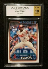 *JOSE SORIANO* 2024 Topps #15 *CGS 10* RC Rookie Card Anaheim Angels . rookie card picture