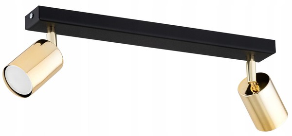 Deckenstrahler Flur Schwarz Gold GU10 Schwenkbar L:40 Cm Deckenspot Wohnzimmer-image