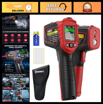Digital Laser Tachometer RPM Meter - Non-Contact Speed Tester 10-99999 RPM, Hand