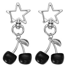 2Pcs Cherry Keychain Cute Handbag Accessories for Women Black