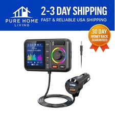 Bluetooth FM Transmitter V5.0 for Cars with Color Screen and QC3.0 Fast Charging