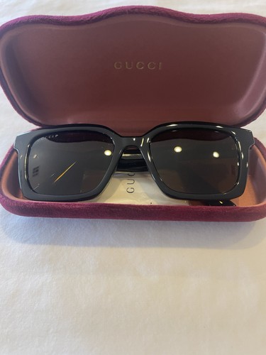 Gucci GG1532SK Rectangle Sunglasses Black Plastic Frame Brown Lenses