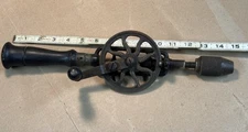 Antique 15" Hand Crank Eggbeater Drill Tool Only