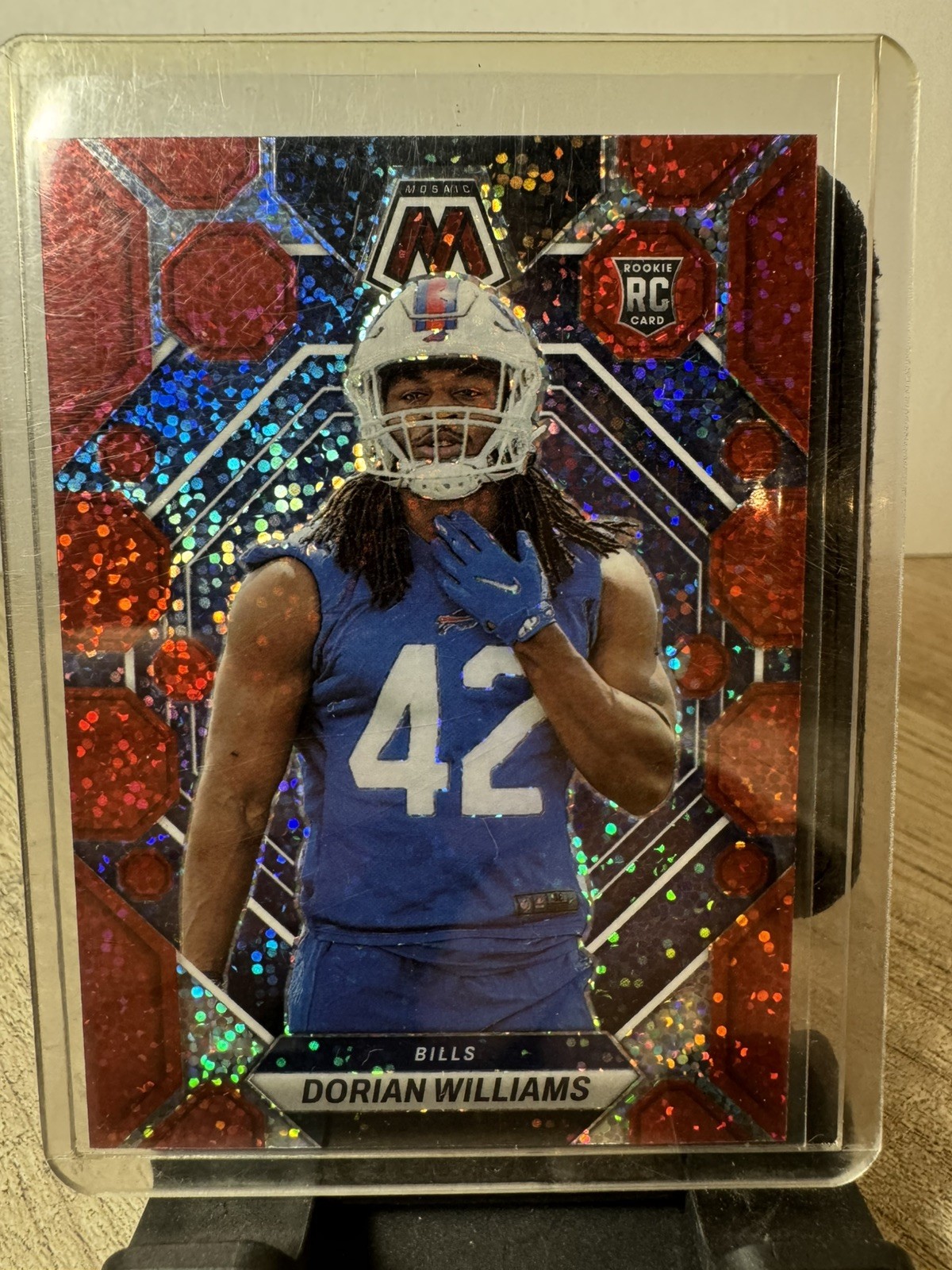 2023 Panini Mosaic - Rookies Dorian Williams #317 Red Sparkle Prizm (RC)
