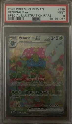 Pokémon TCG Venusaur EX 198/165 Scarlet & Violet 151 Psa 9