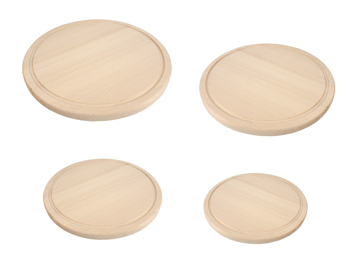 HOLZ SCHNEIDEBRETT rund MIT SAFTRILLE BUCHE BROTZEITBRETT Frühstücksbrettchen