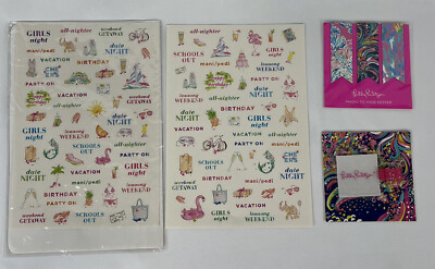 Lilly Pulitzer Book Marks Stickers Pen Holder Magnetic Page Keeper Accessory Set