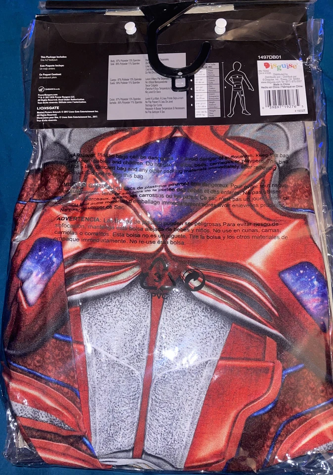 Disfraz Power Rangers Rojo Ranger Película Body Para Hombre Disfraz de Halloween 19232 Foto 2 de 4