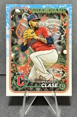 Emmanuel Clase - 2024 Topps Holiday Base #H10 Cleveland Guardians