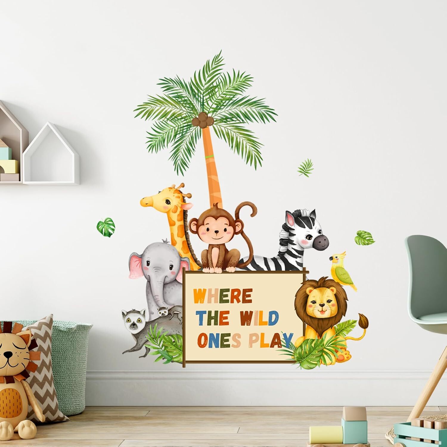 Supzone Jungle Animals Wall Decals Playroom Stickers Where The Wild ...