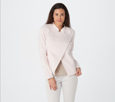 Elizabeth & Clarke Knit Military Jacket W/staintech-blush Pink-plus 28 A375111
